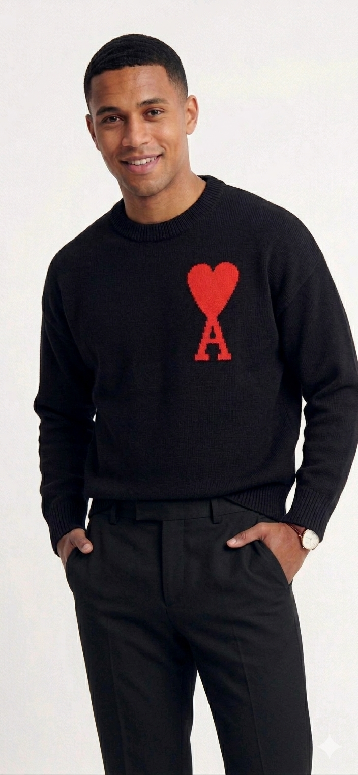 "Heart" - Sweater Black